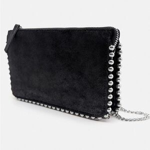 Zara STUDDED CROSSBODY WALLET BAG